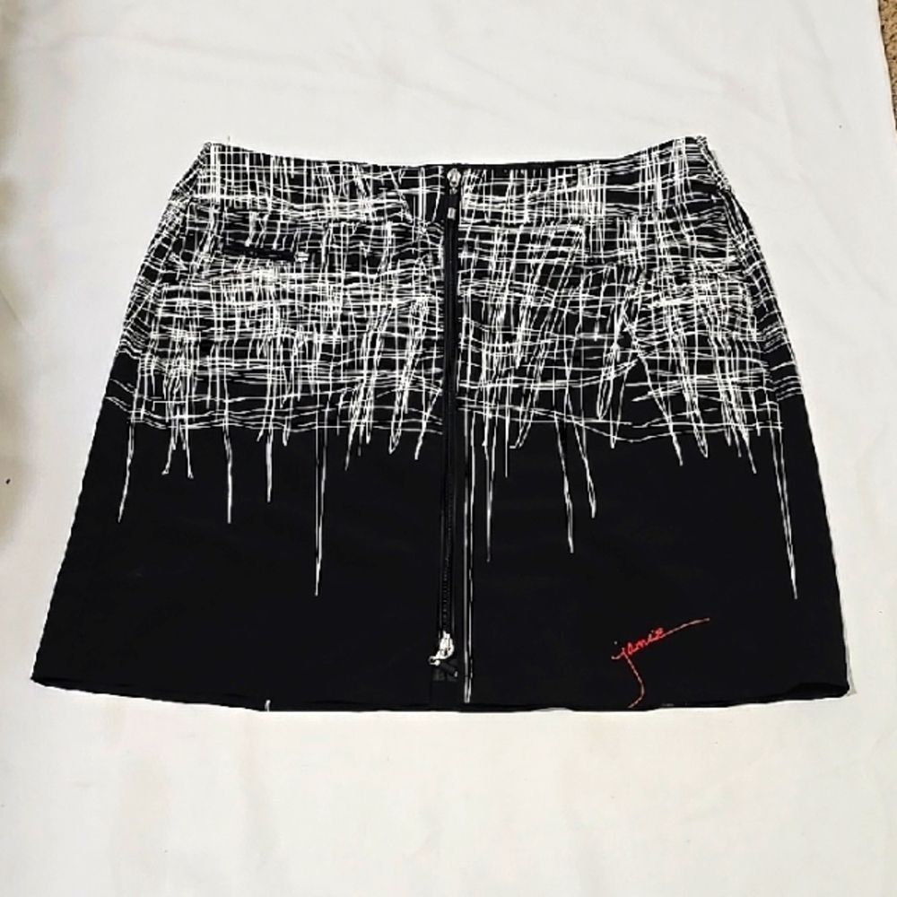 Jamie Sadock Golf Skirt Black and‎ White Patterned Skirt 8